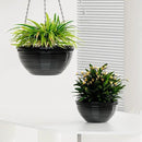 2 Pack Hanging Planters for Indoor Outdoor Plants, 10 Inch Hanging Planter with Drainage Hole & Plug Glazed Hanging Baskets Flower Pots for Garden Home (Black) by GreenHaven Gardens
