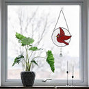 Cardinal Stained Glass Suncatchers for Windows Hangings Decorative,Red Love Birds Sun Catchers with Crystal Indoor Ornaments,Memorial Gifts for Women,Sun Catchers by GreenHaven Gardens