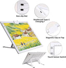 KOBAIBAN Wireless A3 Light Pad with Carry Bag, Foldable Stand, Top Clip, 3 Colors/Stepless/6-level Dimmable Brightness Rechargeable tracing Light Box/Board for Weeding Vinyl, Diamond Painting (White) by TinyTreasures Baby Boutique
