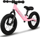 12" Balance Bike for 2, 3, 4, 5 Year Old Boys and Girls, Lightweight Nylon Frame Toddler Training Bike No Pedal Bikes for Kids with Adjustable Seat and Air Tires by TinyTreasures Baby Boutique