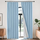 Joydeco Pinch Pleated Linen Curtains for Living Room, 100% Blackout Darkening Curtains 72 inches Length 2 Panel Thermal Insulated Pinch Pleat Drapes(Chambray Blue,40'' Wx72'' L) by CozyNest Decor