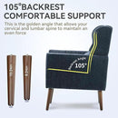 Modern Accent Chair, Upholstered Armchair with Pillow, Fabric Single Sofa Chair with Lounge Seat and Wood Legs Accent Chair for Living Room Bedroom Small Spaces (Dark Blue) by CozyNest Decor