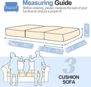 Individual Couch Cushion Covers, Stretch Sectional Couch Covers for L Shaped Sofa, Softer Chenille Sofa Covers for 3 Couch Cushions, Non-Slip Seat Slipcover Protector (3 Piece, Beige) by CozyNest Decor