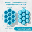 10 Cavities 2 OZ Portions Silicone Baby Food Freezer Tray with Lid, Baby Food Storage Containers,For freezing and storing Breast Milk,ice cube,Fruit Purees,leftovers(Blue) by TinyTreasures Baby Boutique