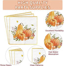 Grencian 200Pcs Fall Plates and Napkins Thanksgiving Plates Pumpkin Flower Wreath Plate Disposable Pumpkin Tableware Fall Party Supplies for Autumn Harvest Thanksgiving Party Decorations, Serves 50 by CozyNest Decor