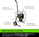 Yard Butler Compact Hose Reel Cart with Wheels Heavy Duty 100 Foot Metal Hose Reel Suitable for Gardens, Lawns and Outdoor - IHTC-1 by GreenHaven Gardens
