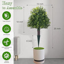 20" Artificial Boxwood Topiary Balls Trees with Ground Spike, 2 Pack UV Resistant Artificial Shrubs, Fake Evergreen Artificial Plant Brush for Indoor Outdoor Front Porch Garden by GreenHaven Gardens