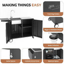 Outdoor Kitchen Sink with Hose Hook up, Stainless Steel Worktable Kitchen Cabinet Island, Grill Prep Table Work Station, Grill Cart for Garden, Backyard and Lawn by GreenHaven Gardens