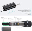 HOTEC UHF Wireless Dual Handheld Microphones with Rechargeable 1/4” Output Mini Portable Receiver for Live Performance Over PA, Mixer, Speaker (H-U26C) by TinyTreasures Baby Boutique