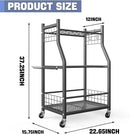 WALMANN Garden Tool Organizer with Wheels for Garage, Rakes/Shovels/Yard Tools Storage Stand for Garden, Shed, Indoor/Outdoor Long-Handled Tools Rolling Cart by GreenHaven Gardens
