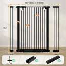 40.5" Extra Tall Baby Gate for Doorways, 32.6"-40.5" Extra Wide Pet Gate Pressure Mounted, Puppy Dog Gates Proof Indoor, No Drill Safety Child Gate, 1.37" Narrow Space Metal Black Gate by TinyTreasures Baby Boutique