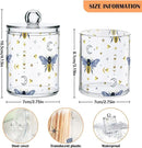 2 Pack Qtip Holder Organizer Dispenser Bee Boho Honeybee Insect Bathroom Storage Canister Cotton Ball Holder Container for Cotton Pads/Swabs/Floss by CozyNest Decor