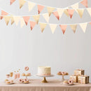Rose Gold Champagne Gold Beige Party Decorations Metallic Fabric Triangle Flag Pennant Banner Garland Bunting for Engagement Bridal Shower Wedding Birthday Baby Shower Graduation Decoration Supplies by GreenHaven Gardens
