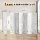 6 Panel Pegboard Room Divider, 5.6Ft Pegboard Display Folding Privacy Screens, Wood Room Divider Peg Board Display Freestanding for Trade Show Craft Show Home Wall Organizer, Retro White by CozyNest Decor