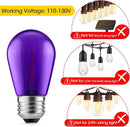 Meconard S14 Purple and Orange LED Light Bulbs, 24Pack 1W Plastic Shatterproof Waterproof LED Bulbs for Indoor Outdoor String Lights, E26 Base, Halloween Decoration, String Light Replacement Bulbs by GreenHaven Gardens
