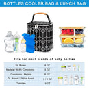 BreastMilk Cooler Bag with Ice Pack Fits 4 Baby Bottles Up to 9 Ounce, Baby Bottle Bag Fits for Nursing Mom Daycare, Black by TinyTreasures Baby Boutique