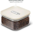 Caraway 1qt Glass Airtight Food Storage Container with Lid – Non-Toxic, BPA-Free Kitchen Storage Container – Stackable, Space-Saving Airtight Container for Dry Goods and More - Cream by CozyNest Decor