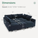 HONBAY Sectional Sleeper Sofa Velvet Sectional Sleeper Couch with Storage Modular Sleeper Sectional Sofa Couch for Living Room,Dark Blue by CozyNest Decor