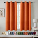 MIULEE Orange Blackout Curtains - Bedroom Window Treatment Fall Curtains Thermal Insulated Room Darkening Drapes for Living Room Kitchen Grommet Light Blocking Drapery, 40 x 54 Inches Long, 2 Panels by TinyTreasures Baby Boutique