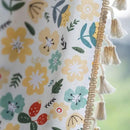 Sutuo Home Boho Curtain Semi-Blackout Colorful Florals Print Cotton Linen Fabric, Handmade Tassels Rod Pocket Bohemian Farmhouse Country Window Drapes for Living Bedroom, 59" W x 84" L, 1 Panel by CozyNest Decor