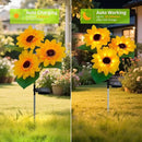 Outdoor Solar Garden Stake Lights,Upgraded LED Solar Powered Light with 3 Sunflower, Waterproof Solar Decorative Lights for Garden, Patio, Backyard (1 Pack 3 Flower) by CozyNest Decor