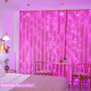 JMEXSUSS 300 LED Pink Curtain Lights Indoor, Christmas Lights Plug in, 8 Modes Pink String Lights for Bedroom Window Wall Party Backdrop Xmas Valentine Decorations, 9.8x9.8ft by CozyNest Decor