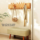 Wall Mounted Piano Key Hanger | Flip Style Hook | Entrance Wall Art Hook, Made of Oak Wood (3 Times Painted, 4 Times Polished) (Beech, 6Hooks) by CozyNest Decor