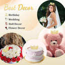 CAVETEE Mini Crown Cake Topper, Small Princess Tiara Crystal Crown Flower Bouquets Accessories for Cake Topper, Flower Arrangements and Decorations (gold) by TinyTreasures Baby Boutique