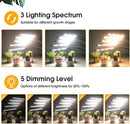 wolezek Grow Lights for Indoor Plants Full Spectrum, LED Grow Light with Adjustable Stand and Sturdy Clip, 5-Heads Plant Grow Lights Indoor with Auto 6/12/16H Timer, 3 Light Modes, 5 Levels Dimmable by GreenHaven Gardens