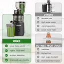 Slow Masticating Cold Press Juicer: Cold Pressed Juicer Machines For Vegetable And Fruit 200W, Matte Grey by CozyNest Decor