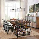 Bar Cart Industrial Kitchen Serving Carts for Home 3 Tier Storage Trolley with Wine Rack Glasses Holder Two Portable Trays Universal Casters with Brakes Rustic Rolling Cart Alcoholic Beverage by CozyNest Decor