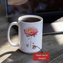 Novelty Rose Accent Cup For Girl, Personalized Rose Flower Coffee Mug 11oz 15oz, Customized Rose Lover Ceramic Cup With Name, Custom Flower Design Mug, Gift For Anniversary by CozyNest Decor