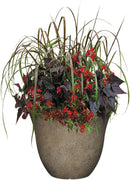 Classic Home and Garden Honeysuckle Resin Flower Pot Planter, Fossil Stone, 15" (Pack of 2) by GreenHaven Gardens