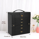 Kendal Extra Large Jewelry Box Jewelry Case PU Leather 6 Tier 5 Drawers Large Storage Capacity with Mirror Jewelry Storage Organizer Great Gift Also Good For Watches LJC-SHD5BK (black) by TinyTreasures Baby Boutique