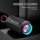 Ortizan Portable Bluetooth Speaker: IPX7 Waterproof, 24W Loud Sound, Deep Bass, Bluetooth 5.3, LED Lights, Wireless Stereo Pairing, 30H Playtime, for Home/Outdoor/Party/Beach, Birthday Gift (Black) by TinyTreasures Baby Boutique