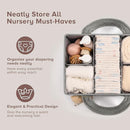 PeraBella Baby Diaper Caddy Organizer with Handle, Boy & Girl Shower Gift Basket, Portable Diaper Storage Basket Bin for Wipes, Newborn Baby Essentials Registry Search Must Haves, Car Caddy Organizer by TinyTreasures Baby Boutique