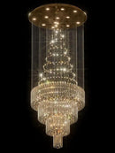 D32 x H79'' Modern Crystal Raindrop Gold Chandelier Lighting for Entrance, Stairs, Doorway, Crystal Ornament Chandelier Can be Used on Slopin by CozyNest Decor