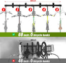 Bike Storage Rack, Garage Wall Mount Hanger, Indoor Bicycle Organizer with Adjustable Hooks for Home and Garage, 67-inch Cycle Stand Holds 5 Bikes, Wall Bike Stand Up to 300lbs by GreenHaven Gardens