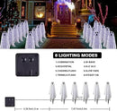Halloween Decorations Solar Garden Lights Outdoor,6PACKS Halloween Ghost Decorations Lights with Scary Party Gifts Decor,Solar Scary Ghost Path Lights for Halloween Party Decor Cold White by GreenHaven Gardens