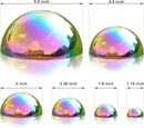 Nerien Gazing Ball, Stainless Steel Garden Mirror Globe, Polished Ornament Sphere, Hollow Floating Reflective Hemisphere, for Home Outdoor Pond Housewarming Swimming Pool Decoration, Gold, 6Pcs Mix by GreenHaven Gardens