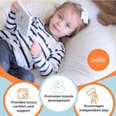 Pello Multi-Use Baby Floor Pillow, Play Mat & Lounger – Portable, Plush, Luxe Comfort for Infants & Kids – Soft Raised Sides for Support – 100% Cotton & Brushed Poly – Bailey by TinyTreasures Baby Boutique