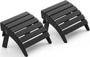 SERWALL Folding Adirondack Chair Footrest Set of 2, Adirondack Ottomans Without Assembly, Black by GreenHaven Gardens