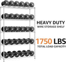 MZG 1750 lbs 5 Tier Storage Rack Metal Wire Shelving Unit, Storage Standing Household Shelf Organizer for Kitchen Pantry Closet Garage Basement Utility Room, Chrome 15.8" D x 45.3" W x 70.4" H by CozyNest Decor