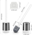 Silicone Toilet Brush and Holder Set with L-Shaped Brush Head, Wall Mounted Toilet Brush Set with Long Non-Slip Handles, Compact Toilet Bowl Cleaner Brush Suitable for RV Trailers & Bathroom (1 Pack) by CozyNest Decor