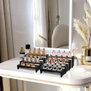 Large Display Wood Risers Wooden Stand 8 Tier Wood Racks Decorative Rectangular, 2 Set 8 Piece Cupcake Stands Cologne Perfume Organizer Dessert Showcase Items(black) by CozyNest Decor