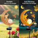 YJFWAL Garden Solar Dog Lights Pathway Stake Lights Glass Globe with Moon Dog Decor, Gifts for Mom Grandma Friends, Outdoor Decor Light Waterproof for Walkway, Yard, Patio or Garden (Warm White) by CozyNest Decor