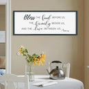 SRSZHIYUE Bless the Food Before Us Wall Sign Decor 32"×12" Christian Bible Verse for Farmhouse Rustic Kitchen Dining Room Framed Wood Scripture Religious Jesus Prayer Wall Art (Black) by CozyNest Decor