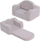 Welnow 2-in-1 Kids Sofa Chair, Convertible Toddler Chair Flip Out Children Sofa Chair with Wave Armrests Folding Kids Play Sofa with Side Pockets & Removable Cover Armchair for Girl or Boy by CozyNest Decor