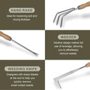 Gardening Tools Set of 9 Garden Hand Tools with Wooden Handles with Garden Bag for Tools Durable Hand Tools for Gardening,Weeding,Ideal Gifts for Women,Men,Parents and Grandparents by GreenHaven Gardens