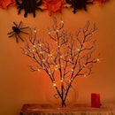 Birchlitland Halloween Branch Lights with Timer Battery Operated 75 LED Orange Fairy Lights, Lighted Black Willow Branches 21IN for Home Decor by CozyNest Decor